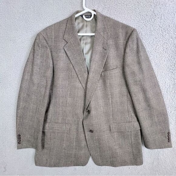 BURBERRYS MENS GRAY BLACK TWEED BLAZER SIZE 42R - Picture 1 of 10